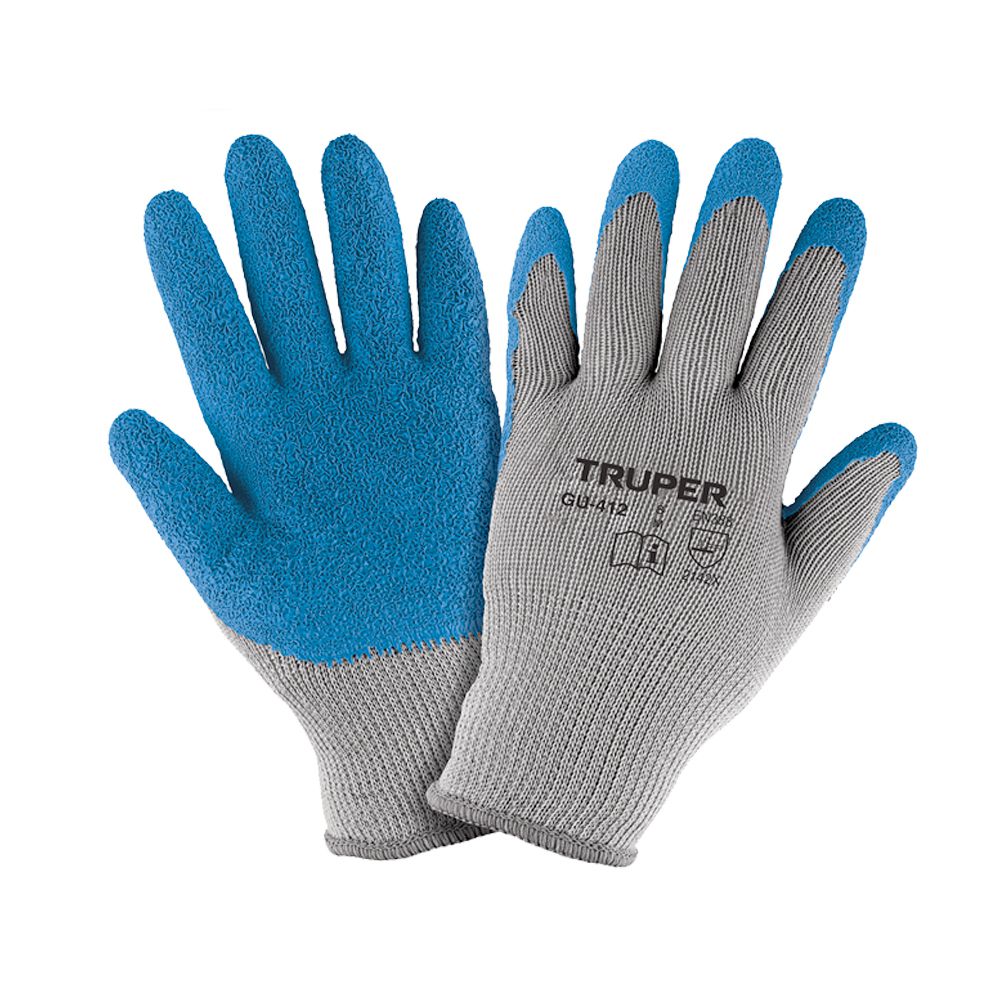 GUANTE POLIESTER RECUBRIMIENTO LATEX RUGOSO L TRUPER 15267