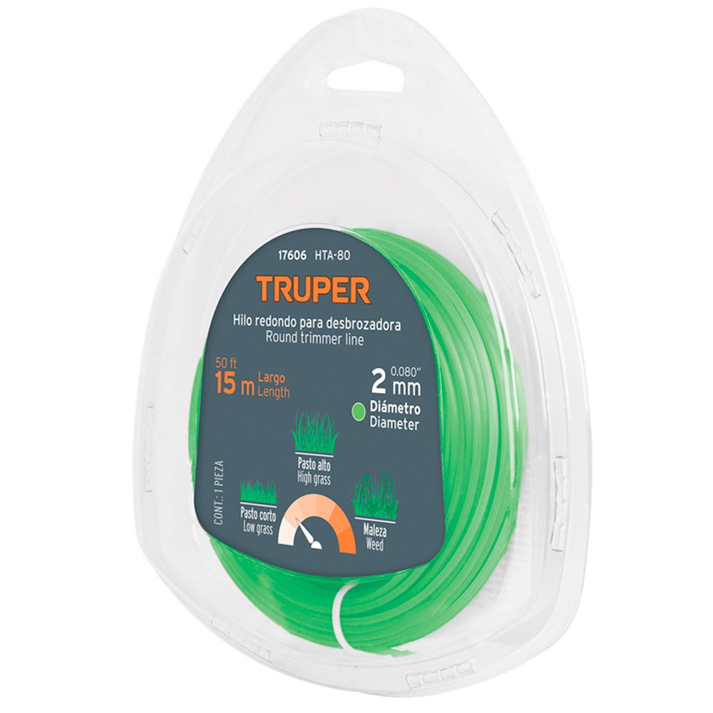 HILO PARA MOTOCHAPODADORA 2.0MM (15 MTS.) TRUPER 17606
