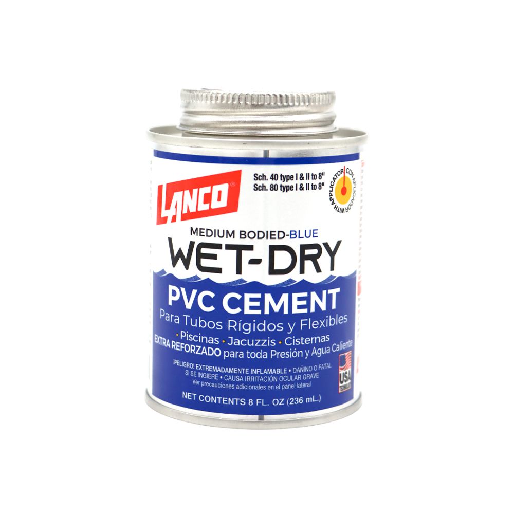 PEGAMENTO PVC Y CPVC TODA PRESION WET DRY 1/16 - 8 OZ. LANCO