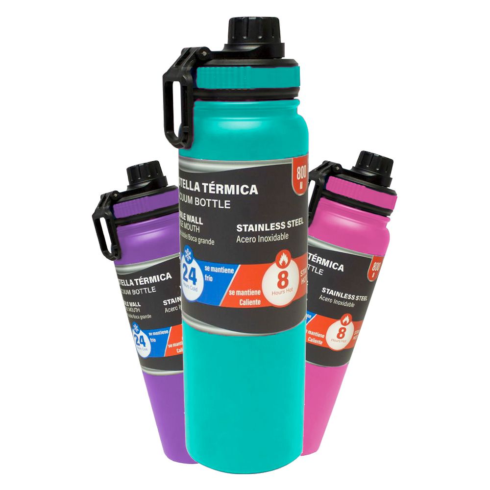 BOTELLA TERMICA 800ML VARIOS COLORES SV-MT-681