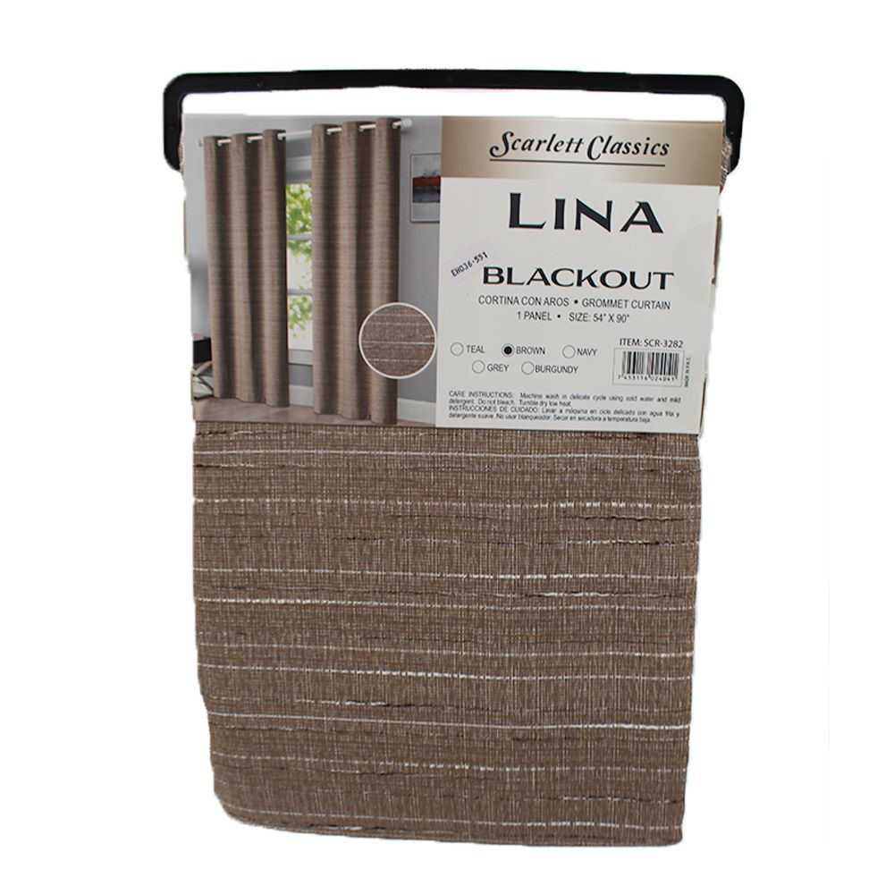 CORTINA PARA SALA BLACKOUT LINA 54 X 90  CHOCOLATE SCR-3282
