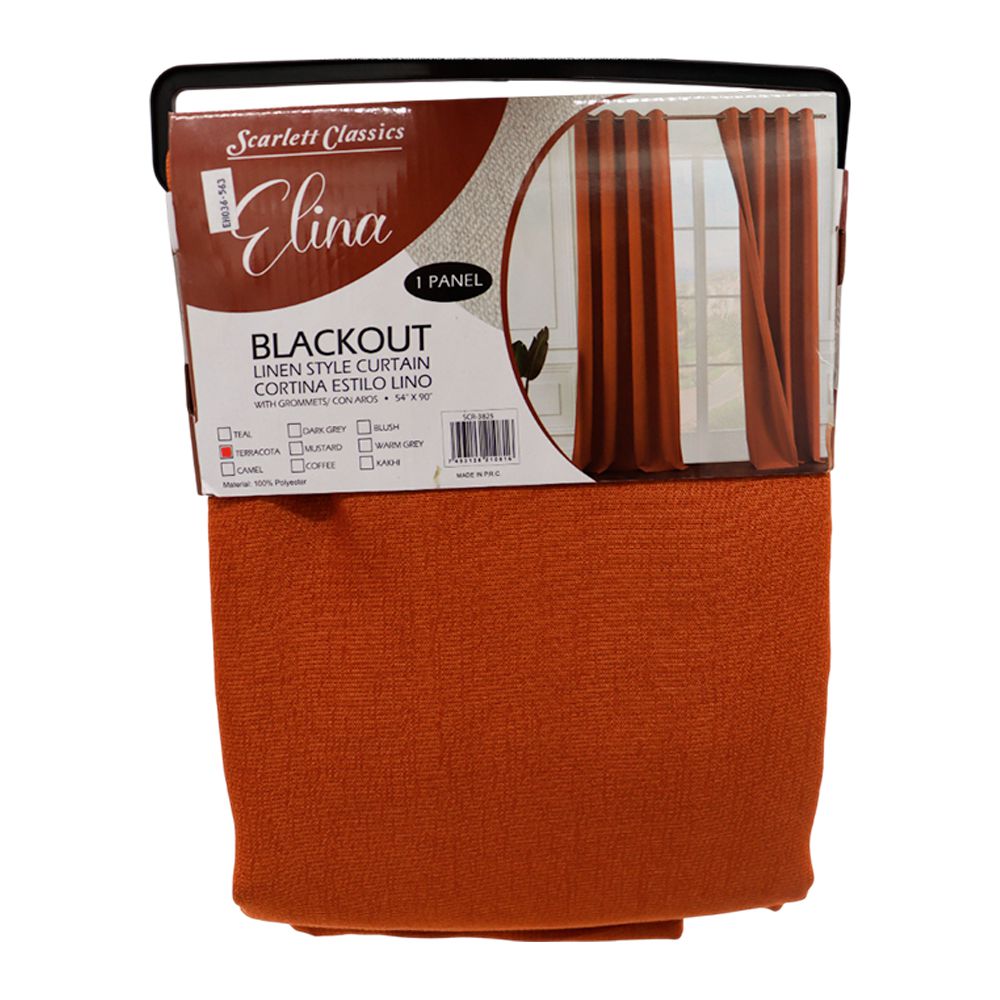 CORTINA PARA SALA BLACKOUT ELINA 54 X 90 TERRACOTA SCR-3825