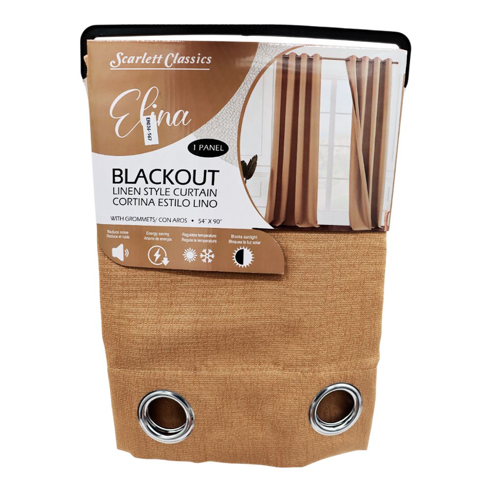 CORTINA PARA SALA BLACKOUT ELINA 54 X 90 KAKHI SCR-3830