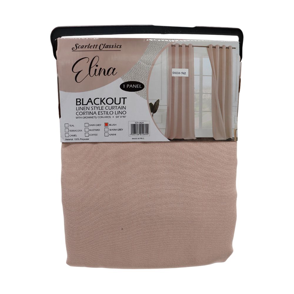 CORTINA PARA SALA BLACKOUT ELINA 54 X 90 ROSADO SCR-3824