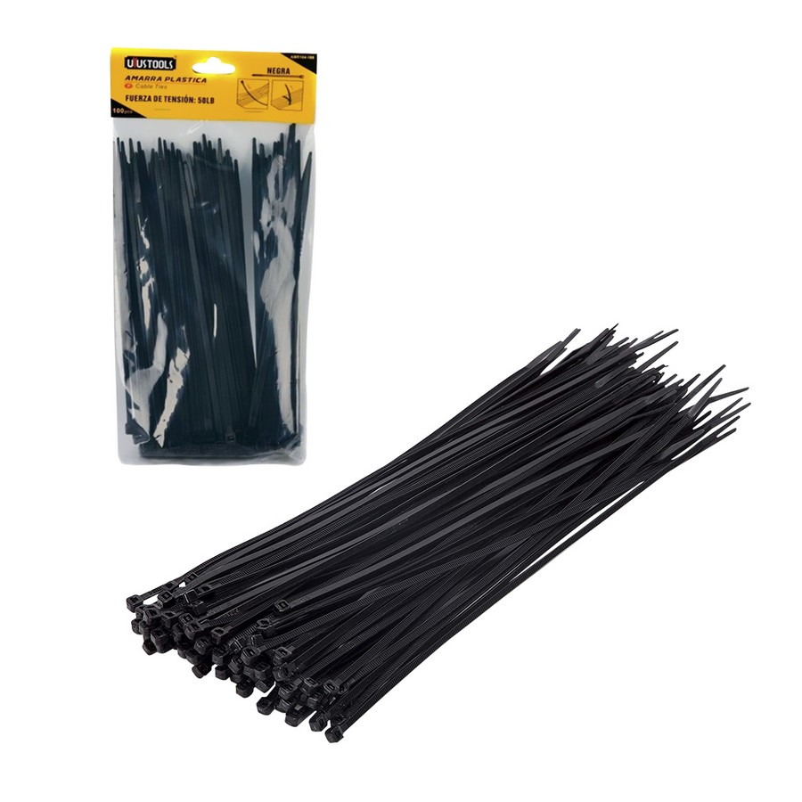 CINCHOS PLASTICOS 8 PULG NEGRO 20506B/AMR104