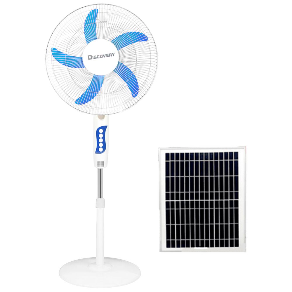 VENTILADOR PEDESTAL SOLAR RECARG. 16PULG DSC-16-REC02