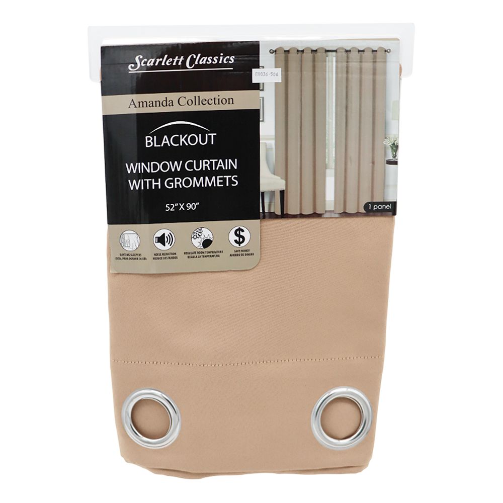 CORTINA PARA SALA BLACKOUT AMANDA 55 X 90 BEIGE NV-882