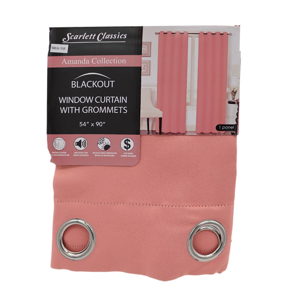 CORTINA PARA SALA BLACKOUT AMANDA 54 X 90 PULG CORAL NV-1218