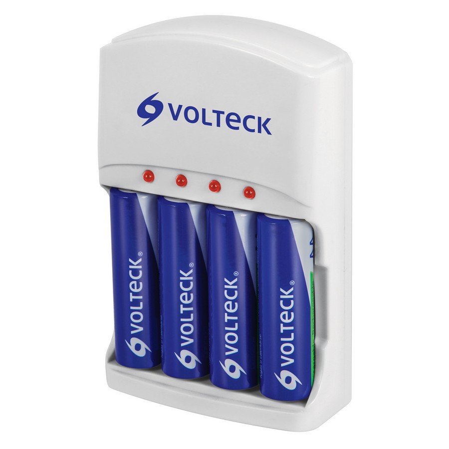 CARGADOR PARA BATERIAS AAA/AA/9V (CON 4 BATERIAS AA) TRUPER/VOLTECK 46045