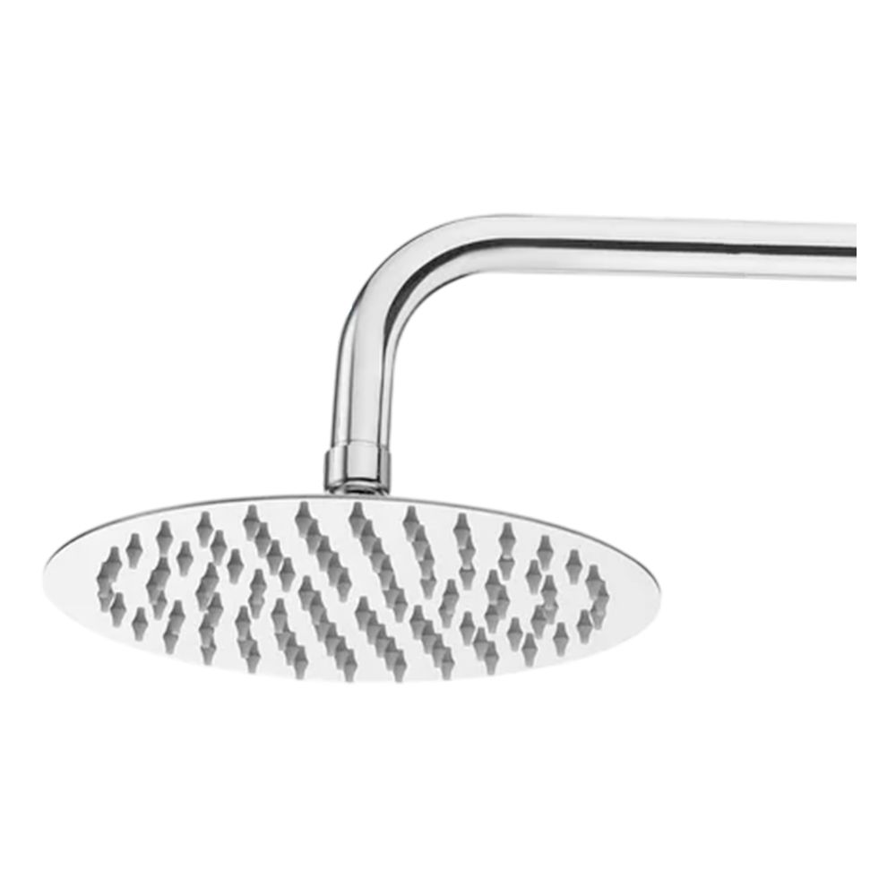 REGADERA REDONDA 8 PULG CON NIPLE ACERO INOX SATINADO GRIVEN GV-SHS8-RARM