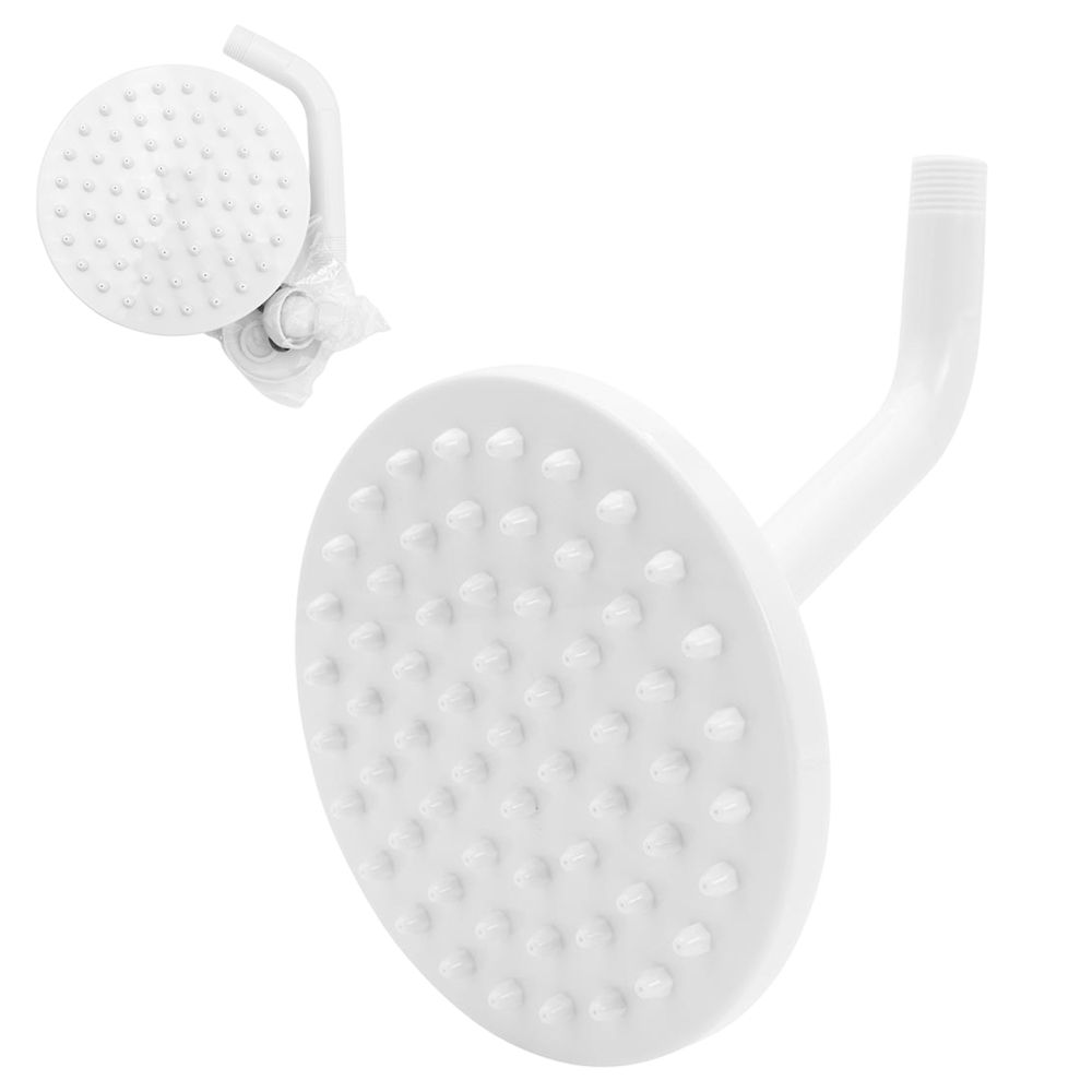 REGADERA PLASTICA CON NIPLE 6 PULG REDONDA BLANCA GVB-G1215W