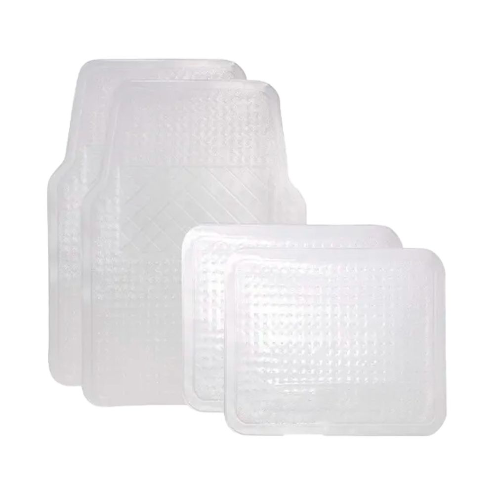 ALFOMBRA PARA AUTO PLASTICA TRANSPARENTE 4 PZS LF-1496