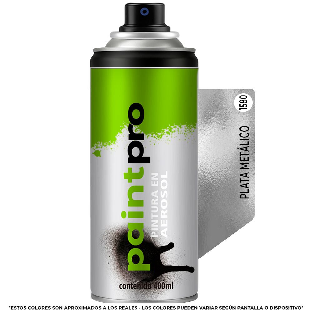 SPRAY PAINT PRO PLATA METALICO 1580