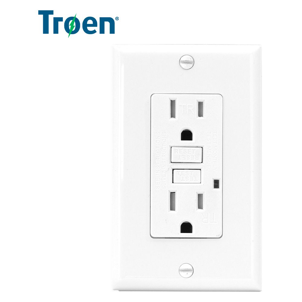 TOMA CTE HEMBRA DOBLE POLARIZADO TROEN TIERRA 15A TR-GFCI-1