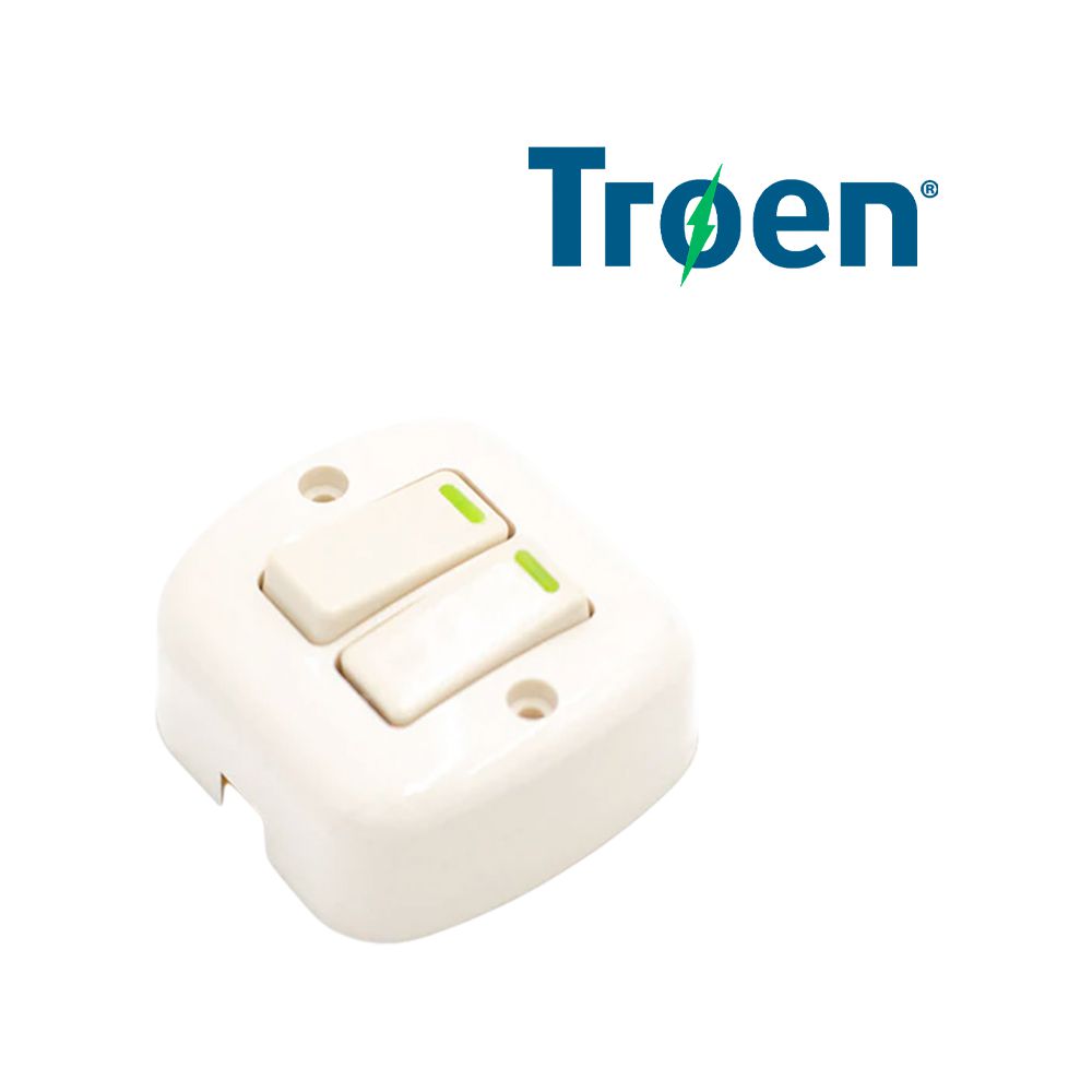 INTERRUPTOR SOBREPONER DOBLE TROEN A136-HY34
