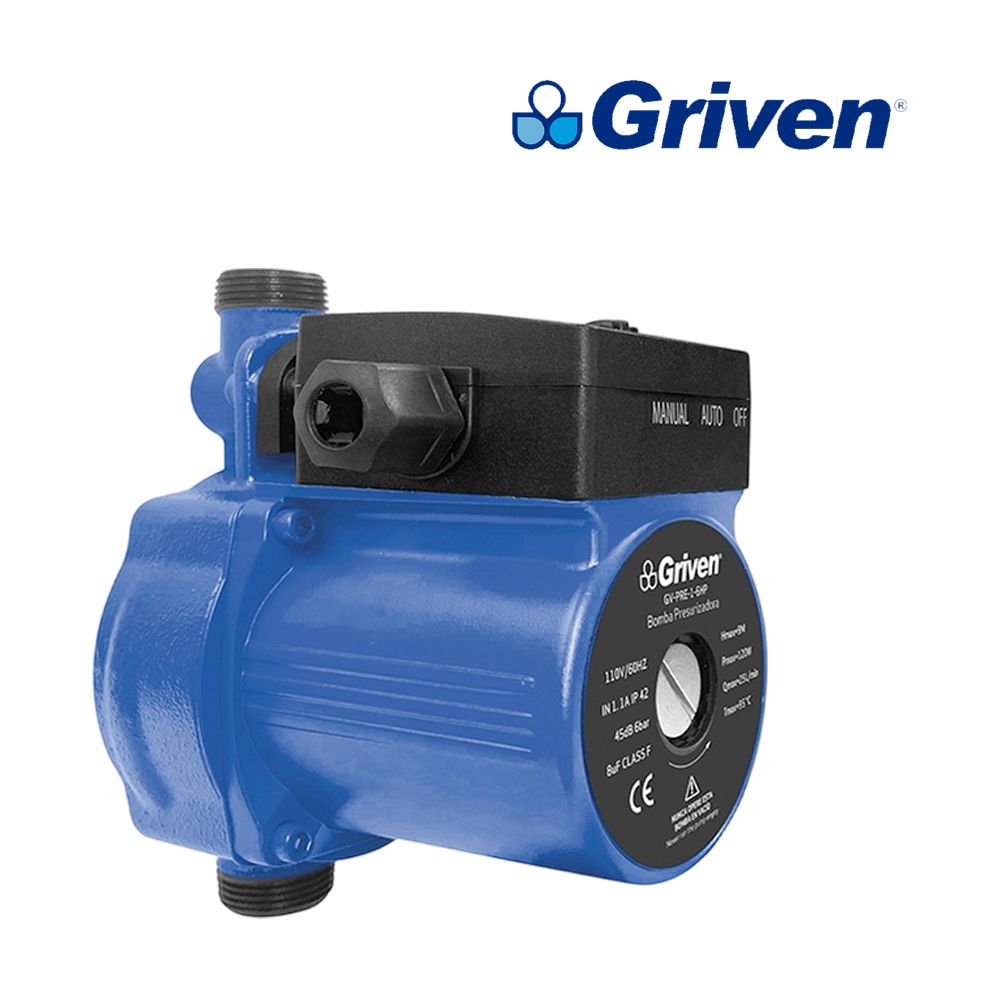 BOMBA P/AGUA PRESURIZADORA GRIVEN 1/6 HP 110V GV-PRE-1-6HP