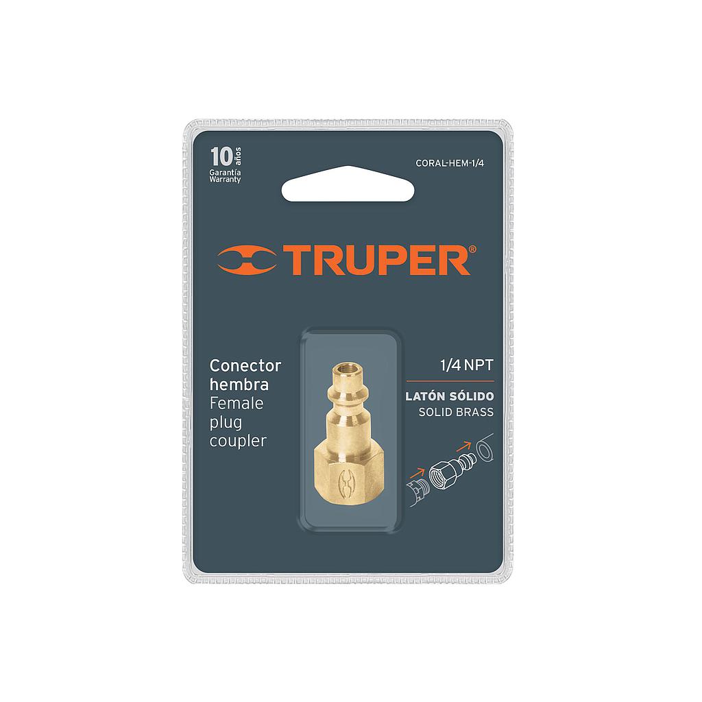 CONECTOR RAPIDO LATON 1/4 PULG HEMBRA 19082/TC2003