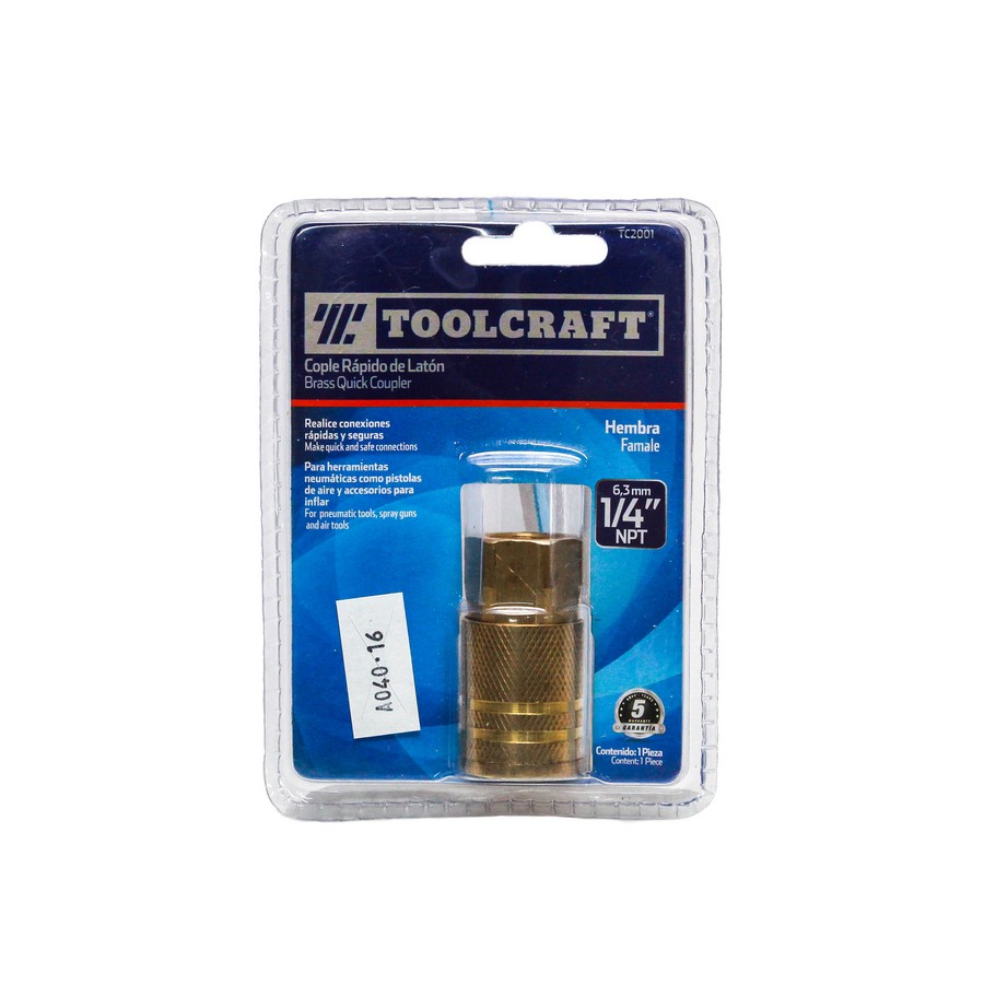 COPLE RAPIDO LATON 1/4 PULG HEMBRA 19084/TC2001