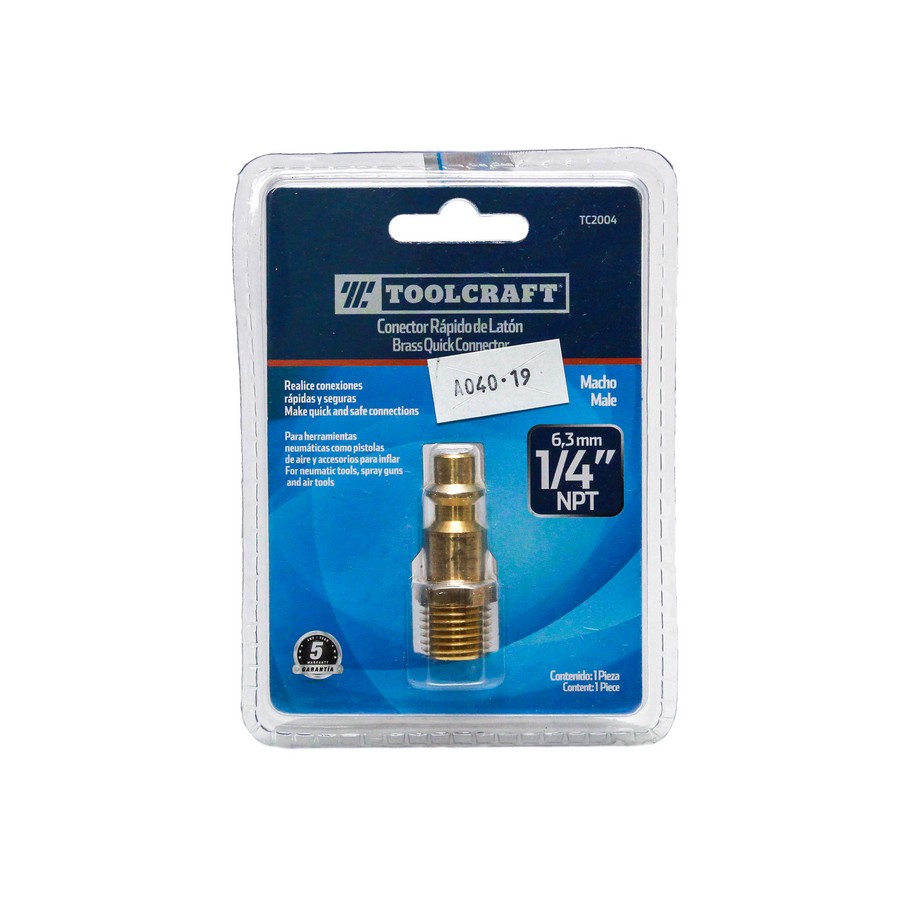 CONECTOR RAPIDO LATON 1/4 PULG MACHO 19083/TC2004