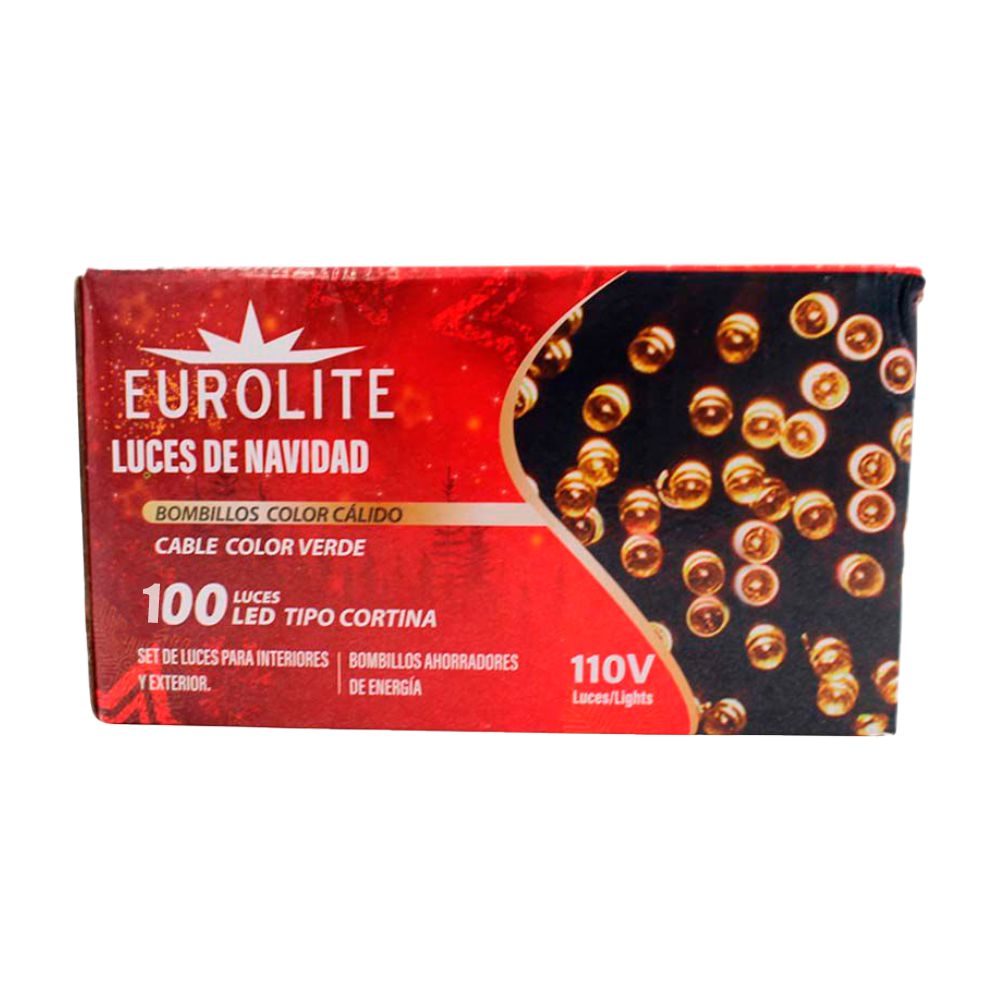 GUIA NAVIDEÑA 100 LED BLC CALIDO CBL VERDE LD-108A