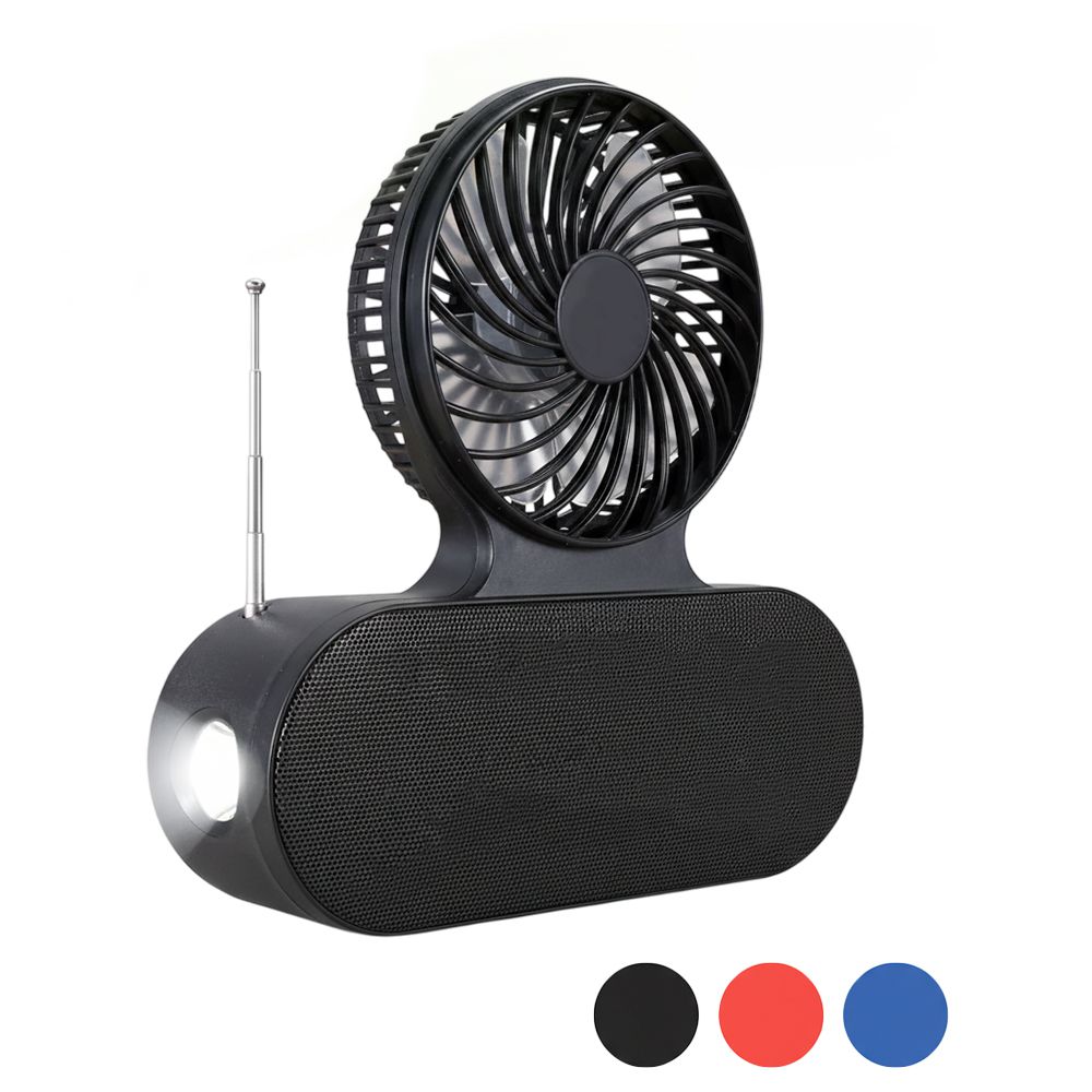 VENTILADOR RECARG. PORTATIL 8 PULG LUZ LED + RADIO EL-3083-MINI