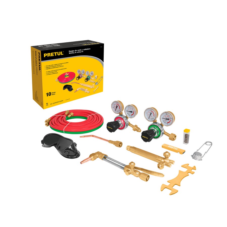 KIT CORTE Y SOLDAR ACETILENO TIPO HARRIS 11 PZAS. TRUPER/PRETUL 21576
