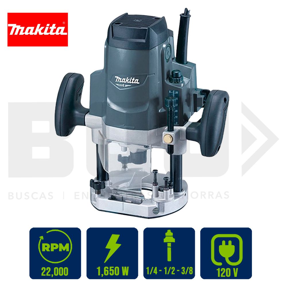 ROUTER MAKITA MT 1/4 PULG - 1/2 PULG - 3/8 PULG 1650W M3600G