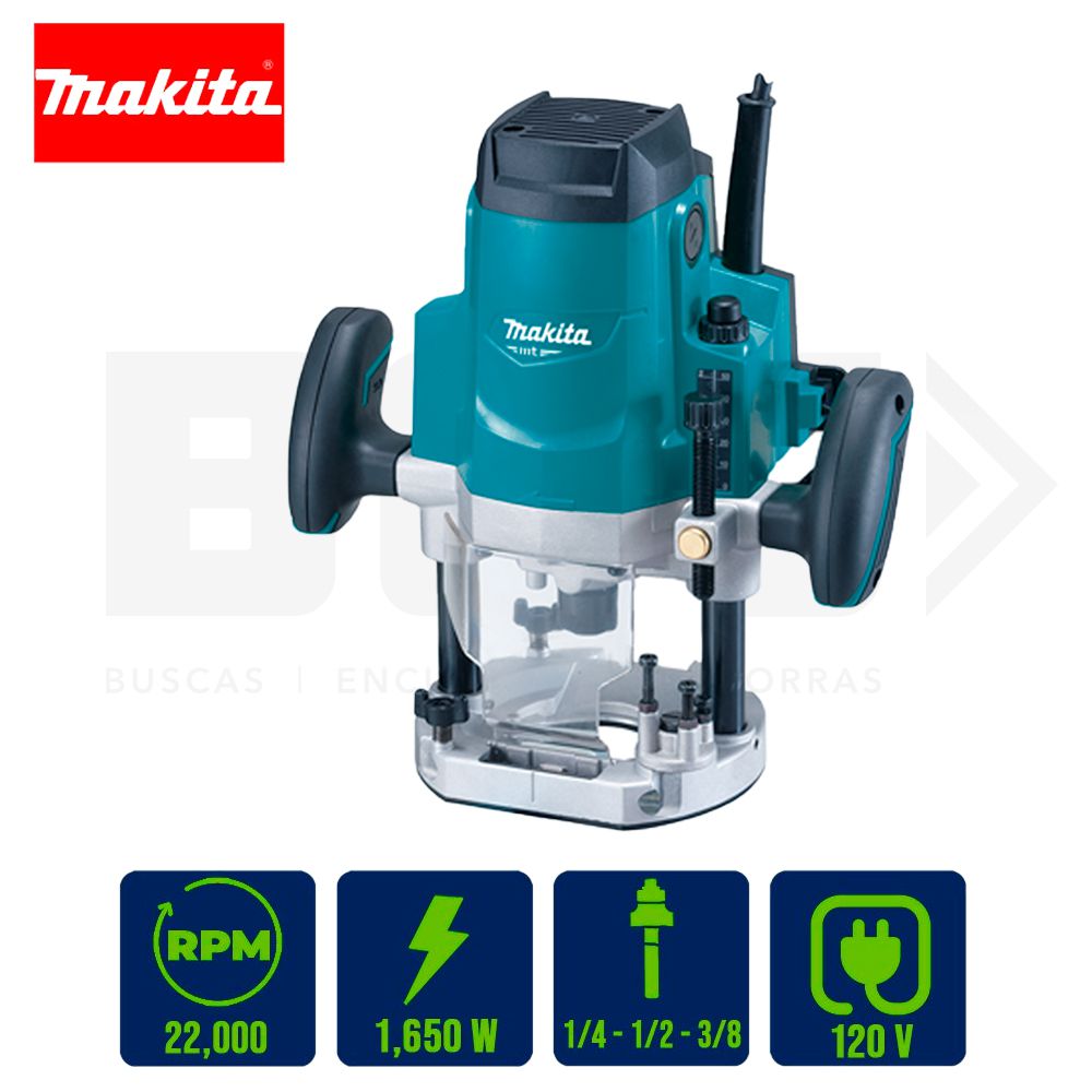 ROUTER MAKITA MT 1/4 PULG - 1/2 PULG - 3/8 PULG 1650W M3600G/M3601