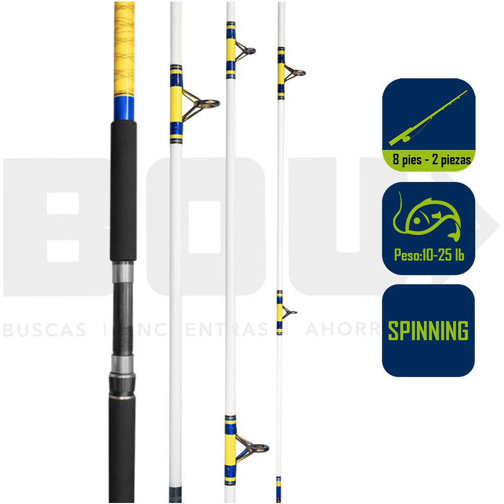 CAÑA PESCA SURF SPINNING SEA STRIKER SURF 8 PIES 2PZAS SS800