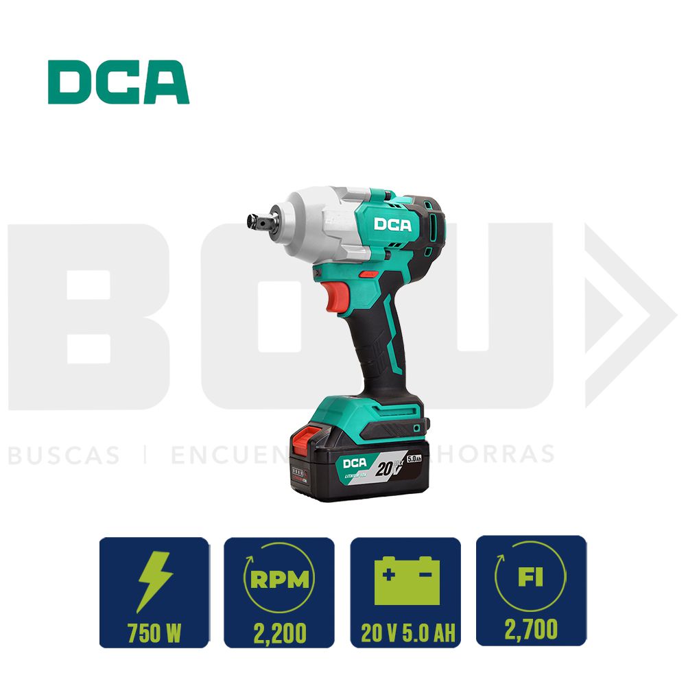 PISTOLA LLAVE IMPACTO INAL. DCA 1/2PULG 750W 698NM 20V (5AHX2) ADPB698(TYPE FK)