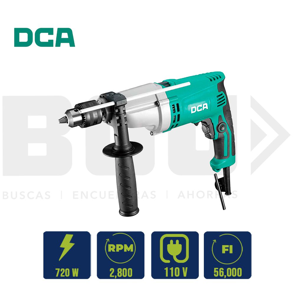 TALADRO PERCUTOR ELECT. HEAVY DUTY VEL. VAR. DCA 1/2PULG 720W AZJ20