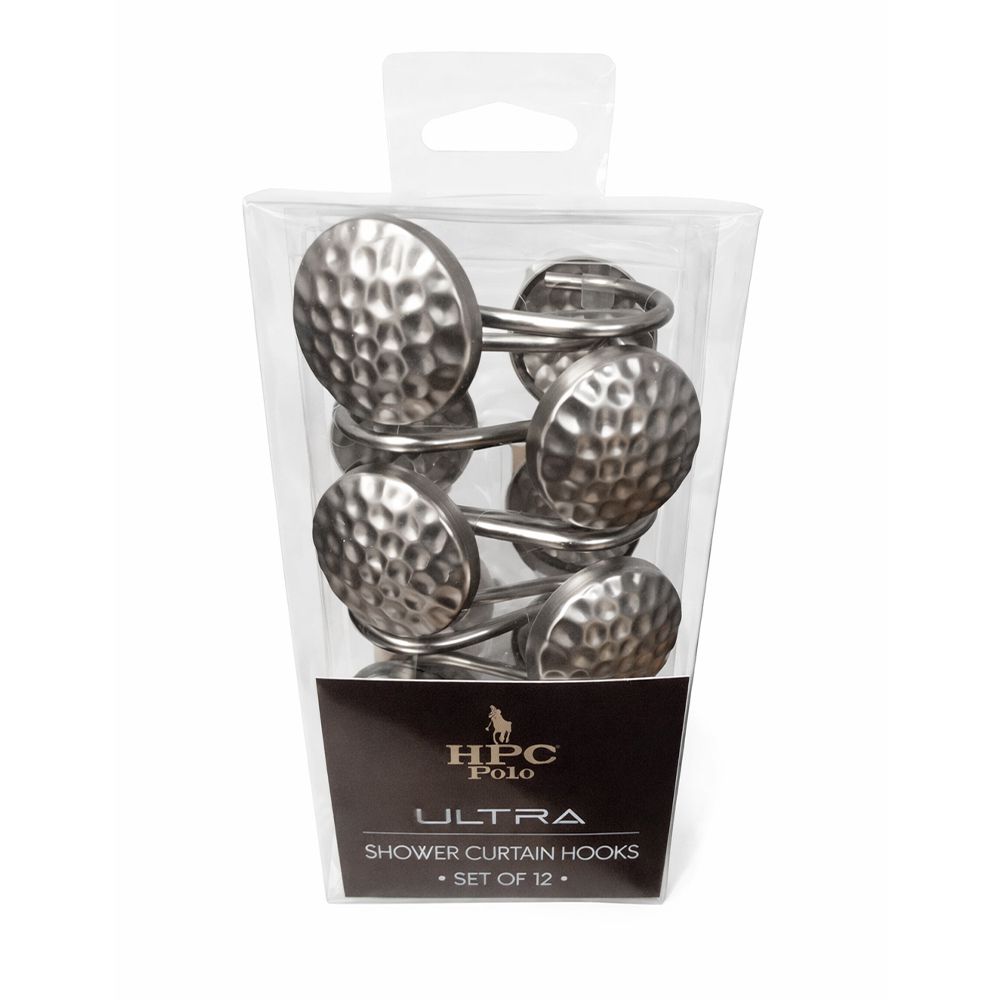 GANCHOS METAL P/CORTINA BAÑO 12PCS HPC-5241