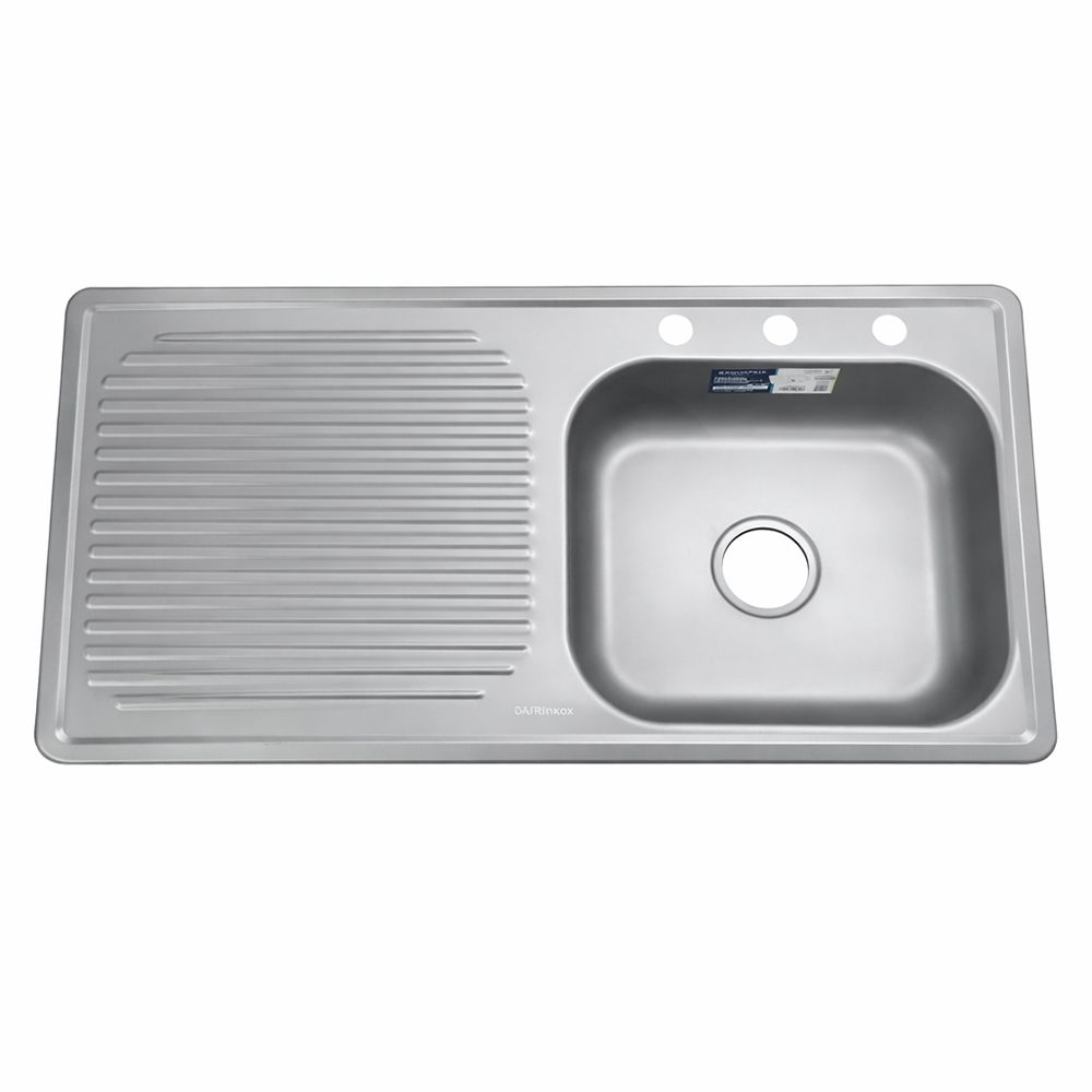 FREGADERO ACERO INOX. GRIS METALIZADO IZQ. 1X0.5MTS AQUAFINA A-SINK4020L-GM