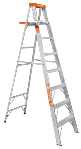 ESCALERA DOS BANDAS ALUMINIO CON BANDEJA 2.4MTS-8PIES TRUPER 10337