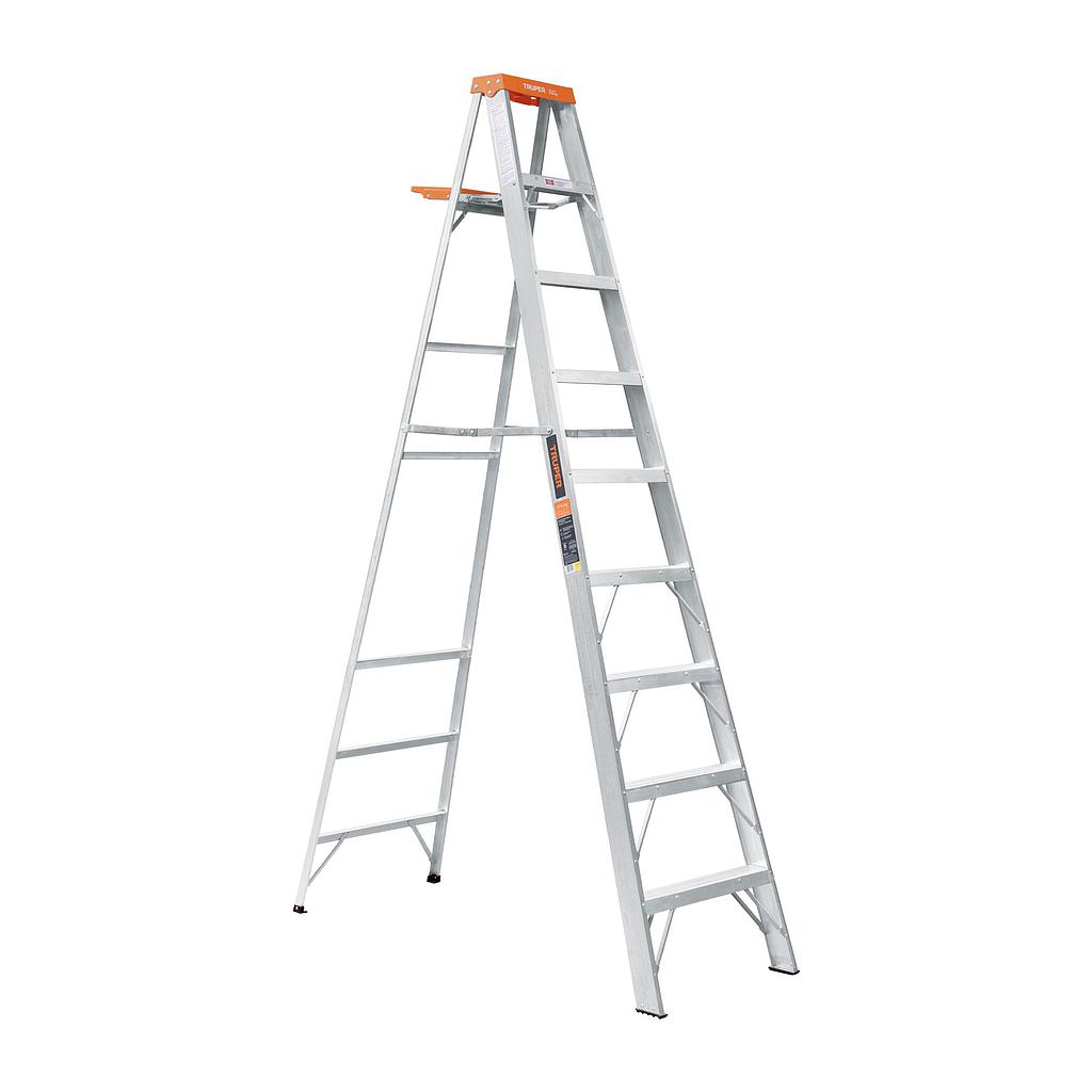 ESCALERA DOS BANDAS ALUMINIO C/BANDEJA 2.7MTS-9PIES TRUPER 10338
