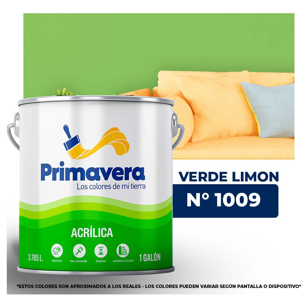 VINILICA  PRIMAVERA  VERDE LIMON Nº 1009  GALON (NC)