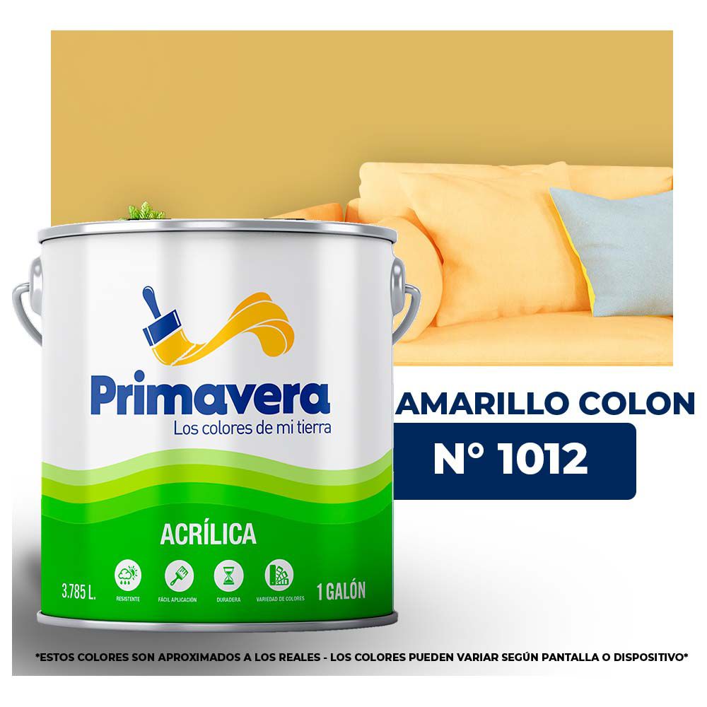 VINILICA  PRIMAVERA  AMARILLO COLON. Nº 1012  GALON (DESC)
