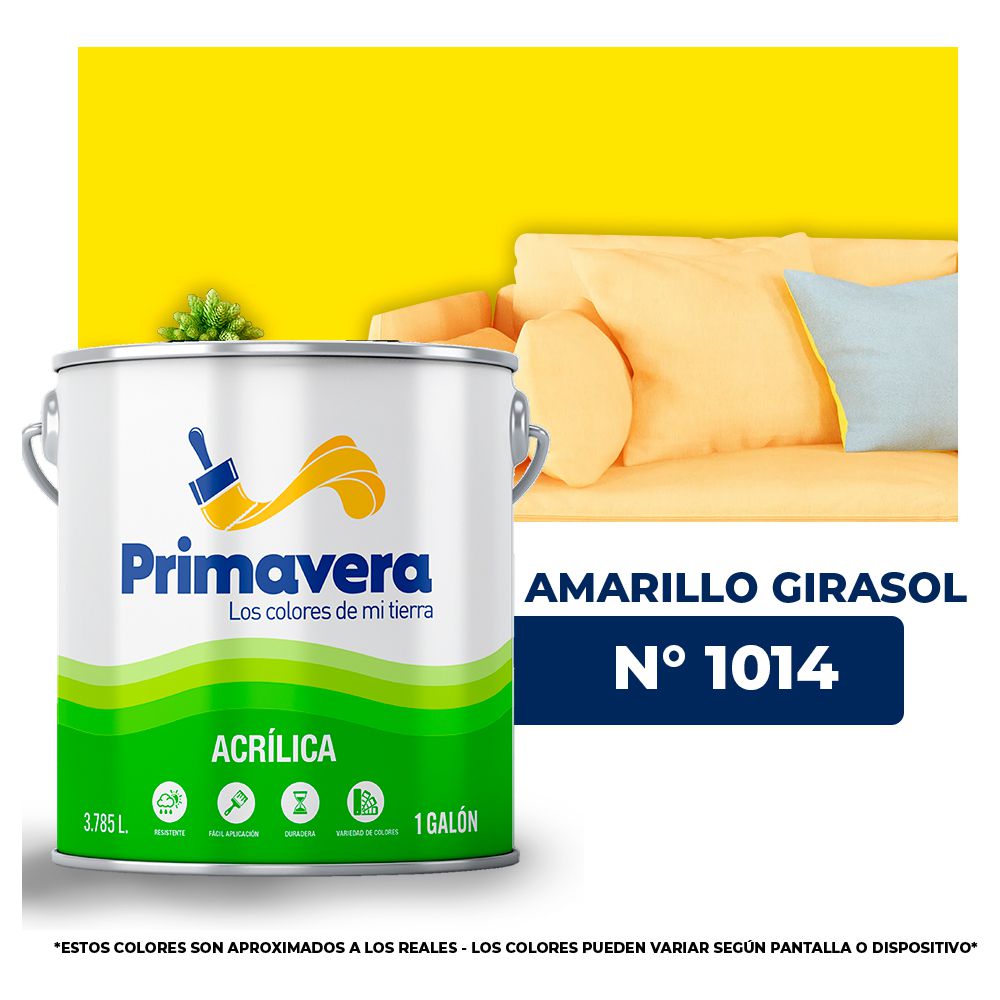VINILICA  PRIMAVERA  AMARILLO GIRASOL  Nº 1014  GALON (NC)