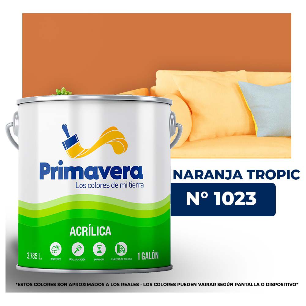 VINILICA  PRIMAVERA  NARANJA  TROPIC.  Nº 1023  GALON (NC)