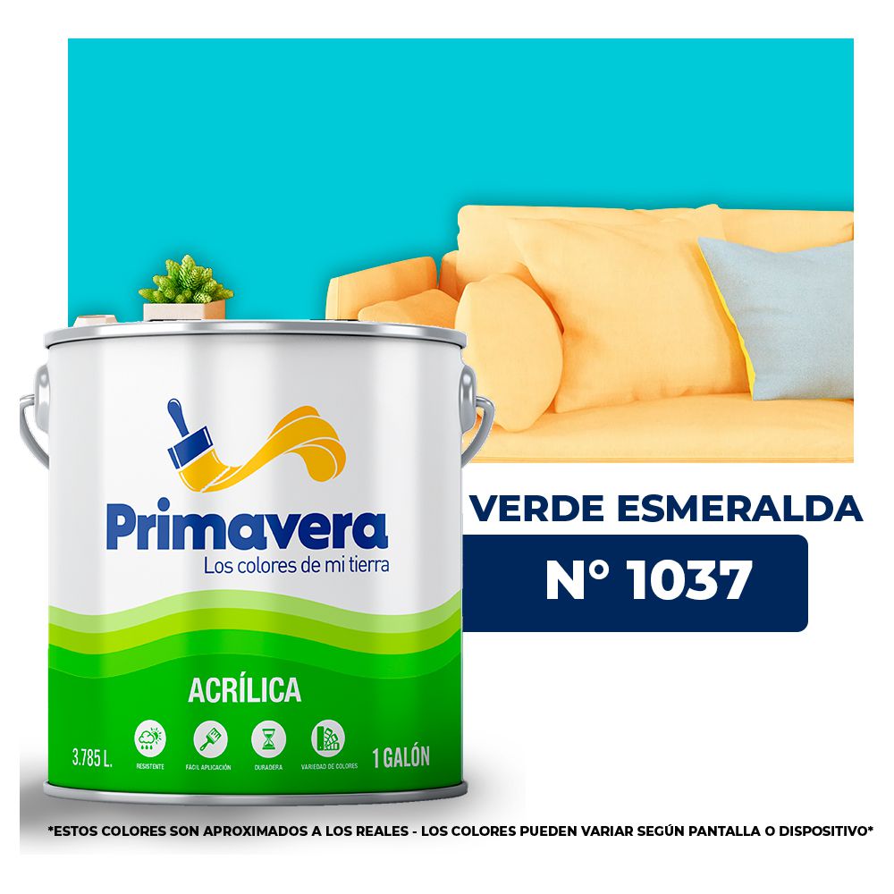 VINILICA  PRIMAVERA  VERDE ESMERALDA   Nº 1037  GALON (NC)
