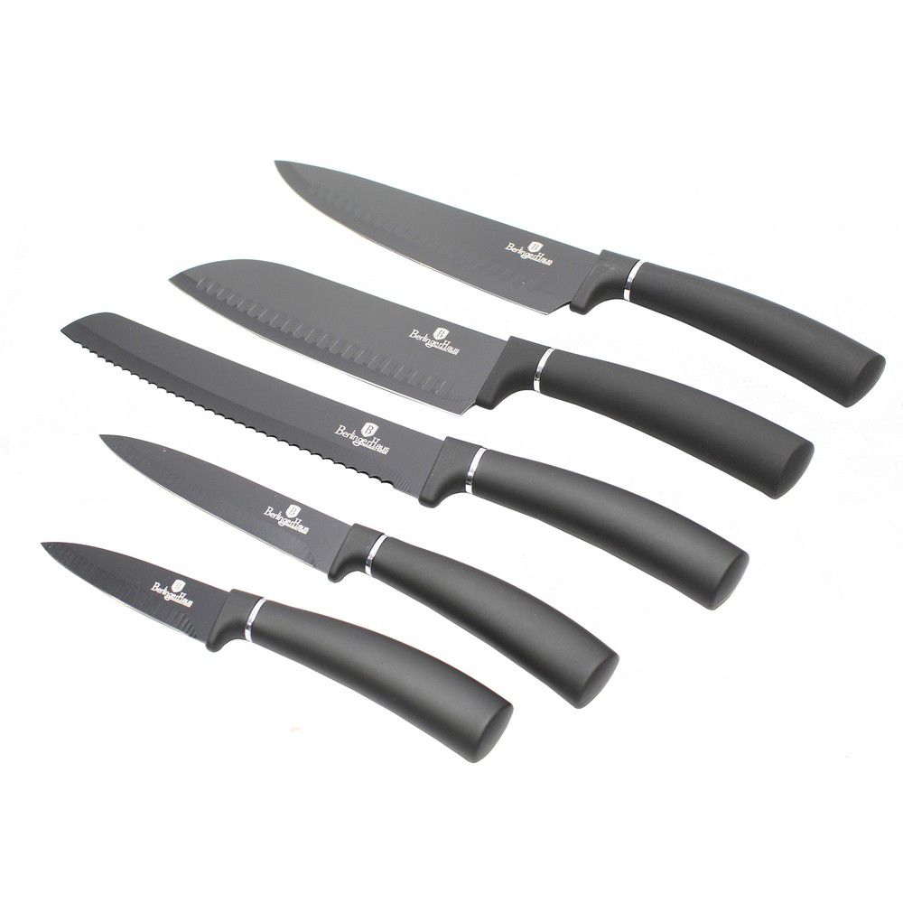 SET CUCHILLOS CHEF NEGRO CON BASE 6PCS BH-2382