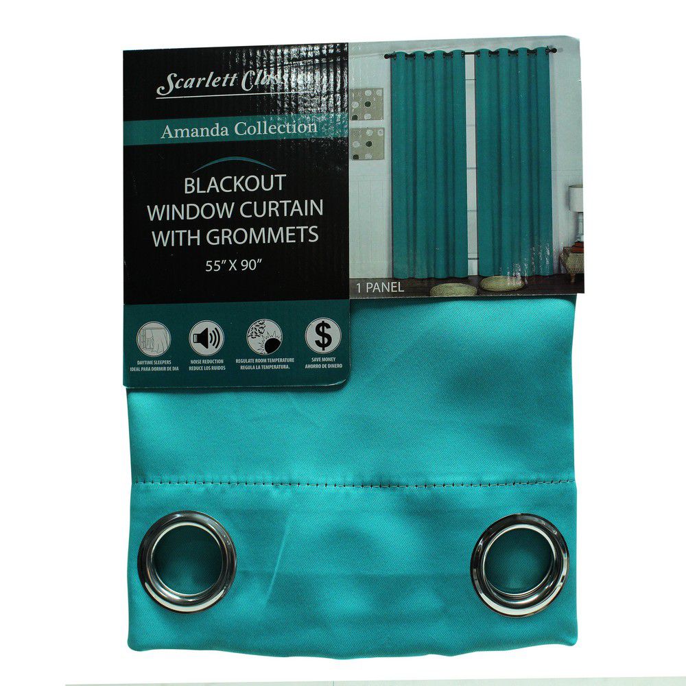 CORTINA PARA SALA BLACKOUT AMANDA  55 X 90  TURQUOISE  NV-884