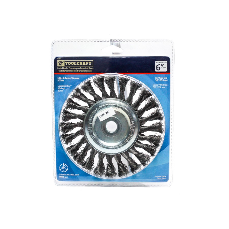 CEPILLO CIRCULAR P/ESMERIL TRENZADO 6 PULG X 5/8 PULG TC1284 (NC)