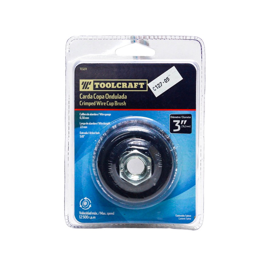 CEPILLO DE COPA P/PULIDORA ONDULADO 3 PULG X 5/8 14182