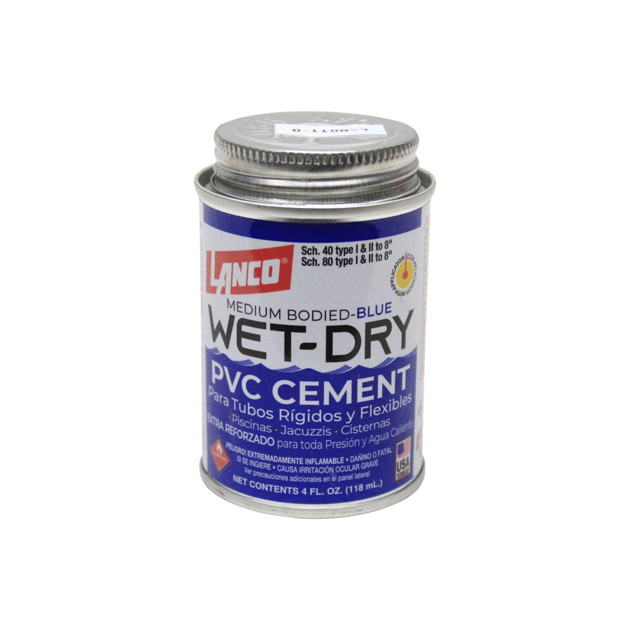 PEGAMENTO PVC Y CPVC TODA PRESION WET DRY 1/32 - 4 OZ. LANCO