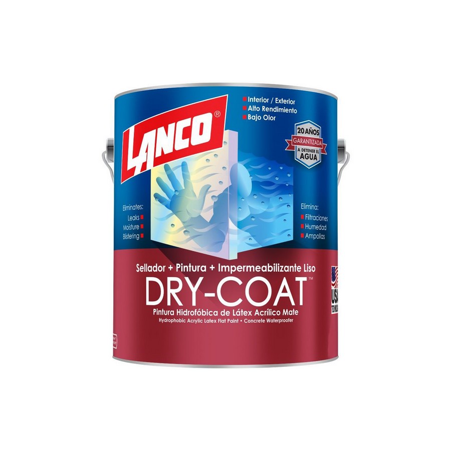 PINTURA IMPERMEABIL. 3 EN 1 DRY-COAT BLANCO 1/4 LANCO DC-480-5
