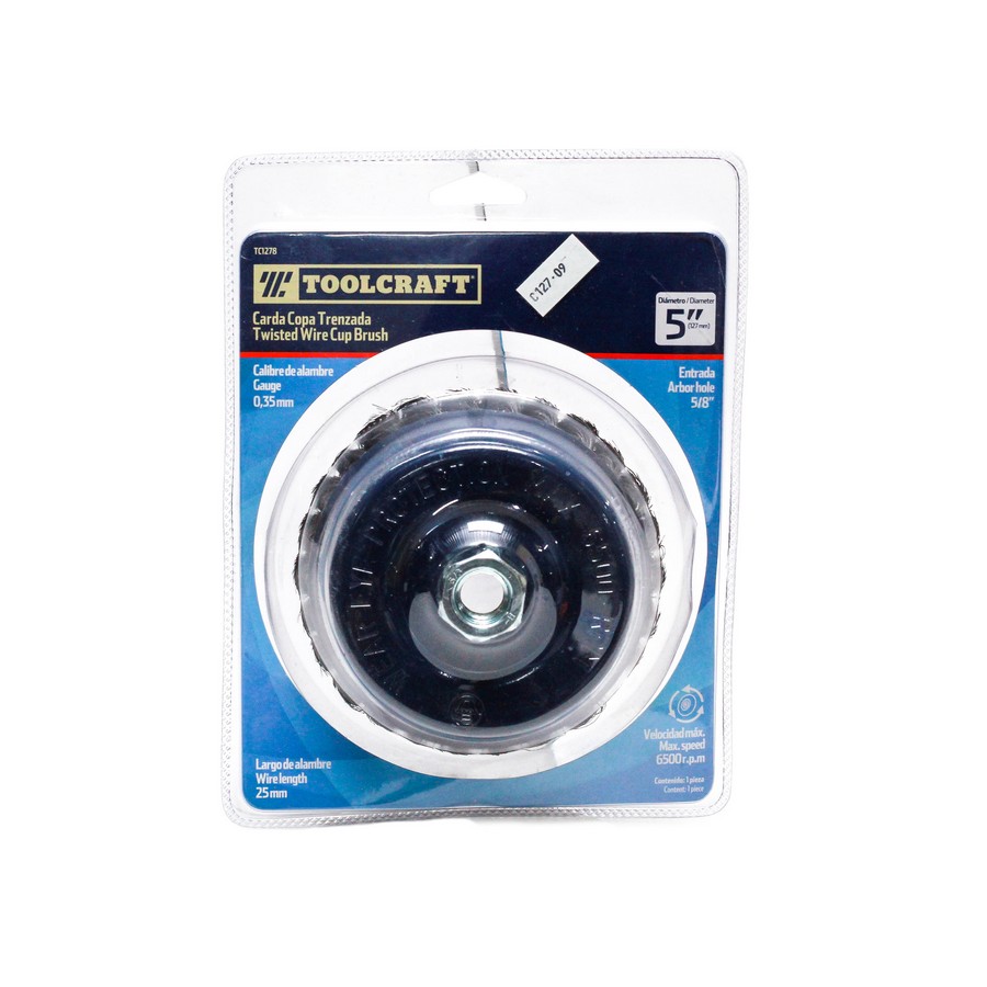 CEPILLO DE COPA PARA PULIDORA TRENZADO 5 PULG X 5/8 11541/TC1278