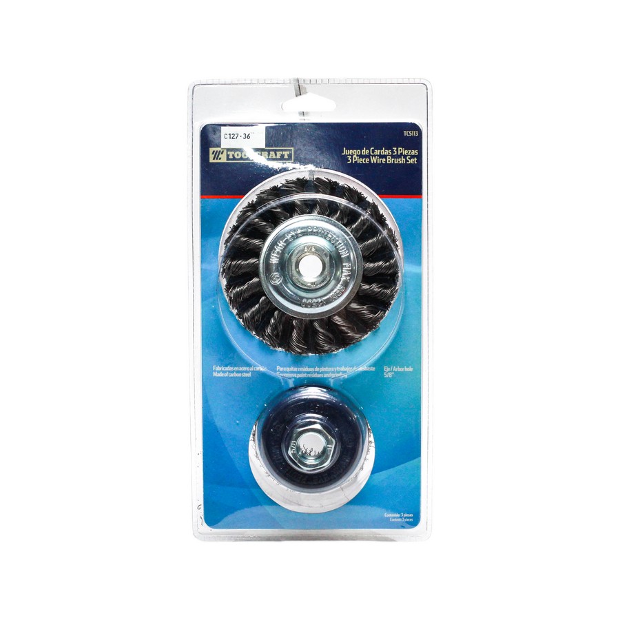 CEPILLOS EJE 3PCS KIT ACERO TC5113 (DESC)