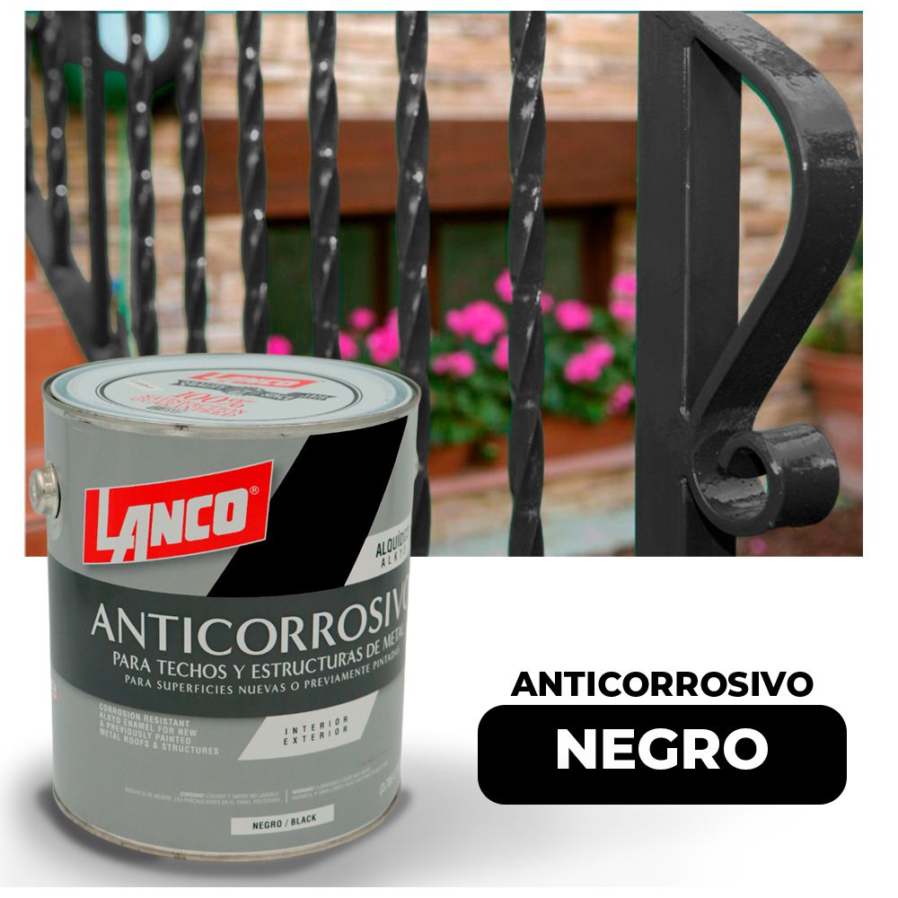 ANTICORROSIVO MATE PLUS NEGRO 1/4 LANCO