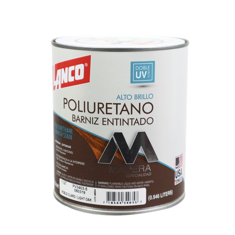 BARNIZ POLIURETANO TRANSP. SECADO 15 MIN. 1/4 LANCO PV360-5